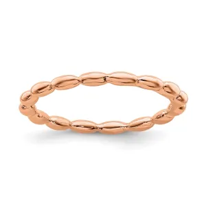 Stackable Expressions Jewelry Sterling Silver Stackable Expressions Pink-plated Rice Bead Ring | QSK172