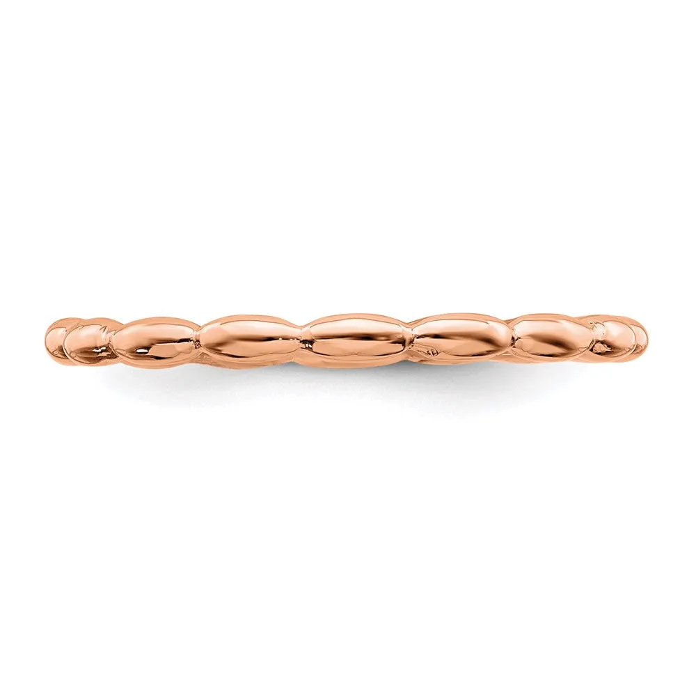 Stackable Expressions Jewelry Sterling Silver Stackable Expressions Pink-plated Rice Bead Ring | QSK172
