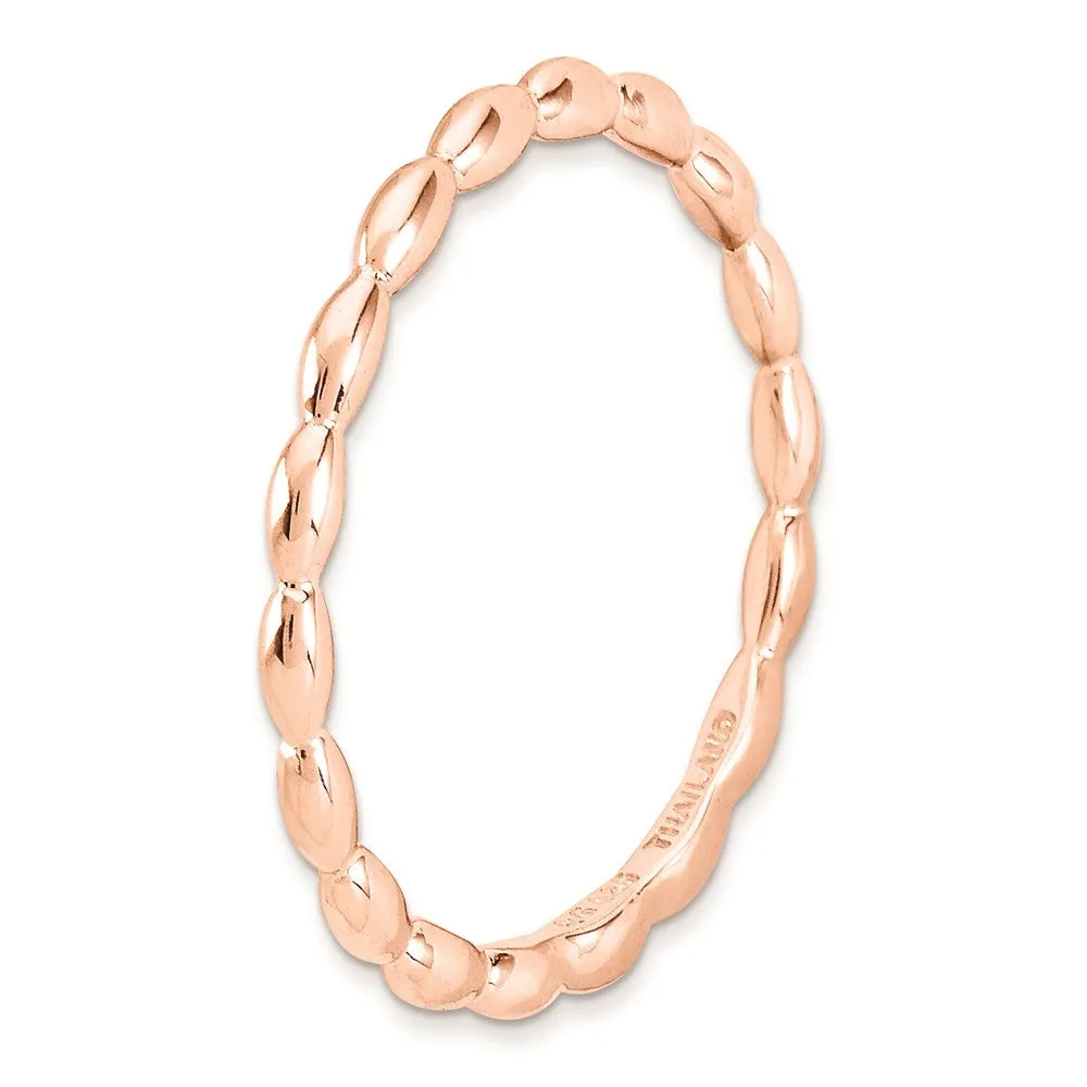 Stackable Expressions Jewelry Sterling Silver Stackable Expressions Pink-plated Rice Bead Ring | QSK172