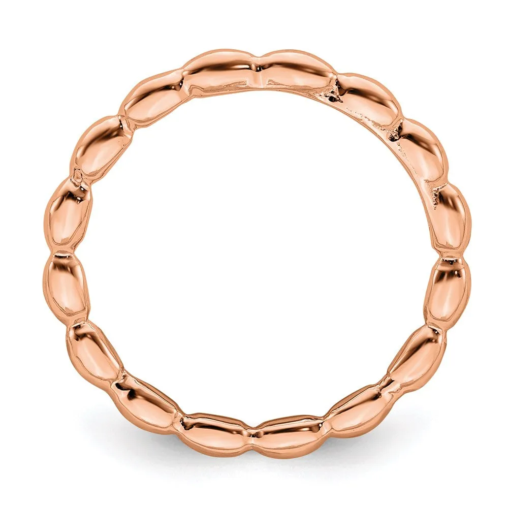 Stackable Expressions Jewelry Sterling Silver Stackable Expressions Pink-plated Rice Bead Ring | QSK172