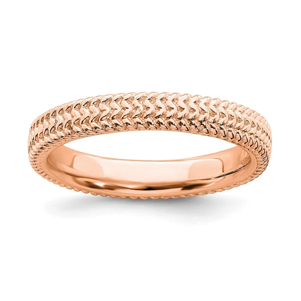 Stackable Expressions Jewelry Sterling Silver Stackable Expressions Pink-plated Ring | QSK280