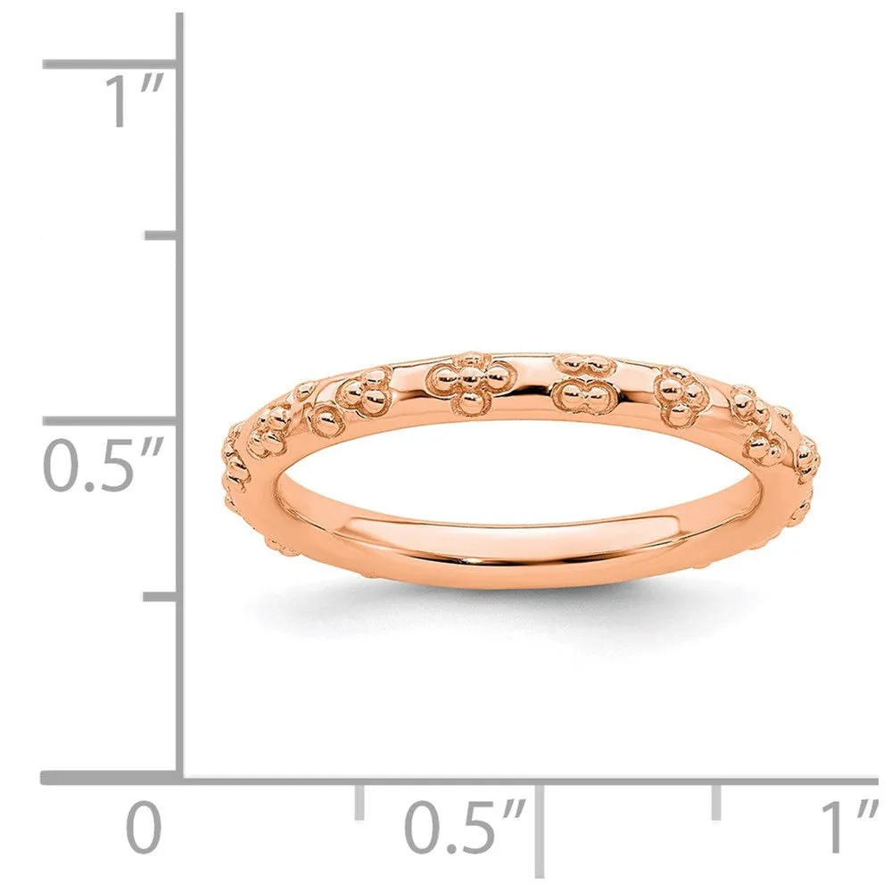 Stackable Expressions Jewelry Sterling Silver Stackable Expressions Pink-plated Textured Ring | QSK1617