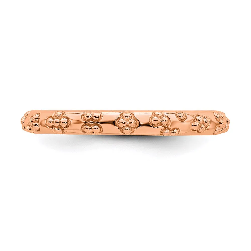Stackable Expressions Jewelry Sterling Silver Stackable Expressions Pink-plated Textured Ring | QSK1617