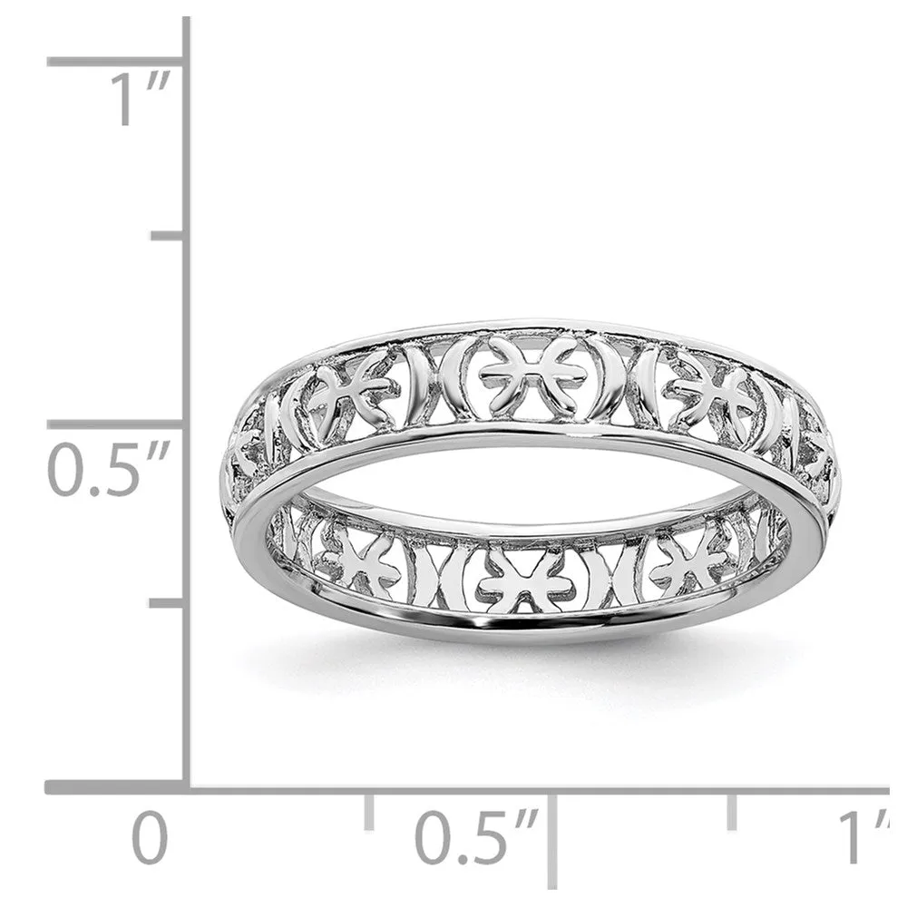 Stackable Expressions Jewelry Sterling Silver Stackable Expressions Pisces Zodiac Ring | QSK2023