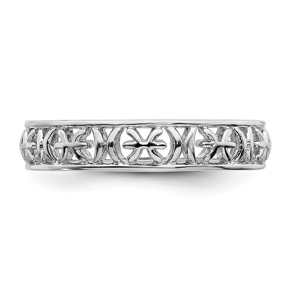 Stackable Expressions Jewelry Sterling Silver Stackable Expressions Pisces Zodiac Ring | QSK2023