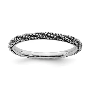 Stackable Expressions Jewelry Sterling Silver Stackable Expressions Polished Antiqued Ring | QSK1842