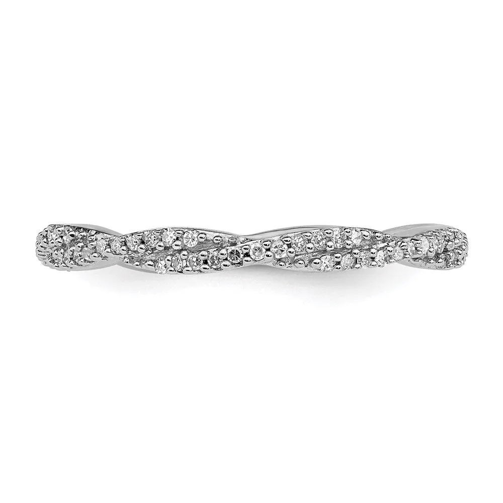 Stackable Expressions Jewelry Sterling Silver Stackable Expressions Polished Diamond Ring | QSK630