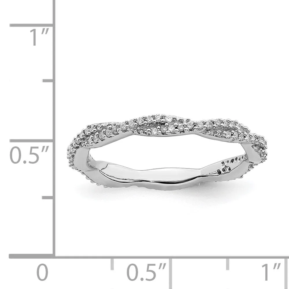 Stackable Expressions Jewelry Sterling Silver Stackable Expressions Polished Diamond Ring | QSK630