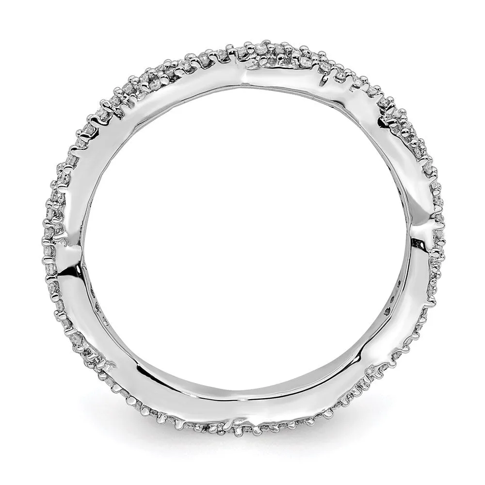Stackable Expressions Jewelry Sterling Silver Stackable Expressions Polished Diamond Ring | QSK630