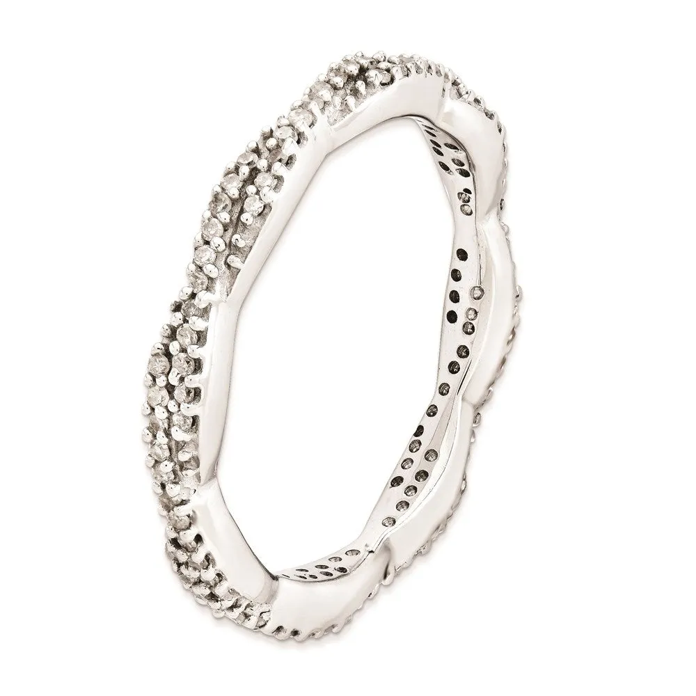 Stackable Expressions Jewelry Sterling Silver Stackable Expressions Polished Diamond Ring | QSK630