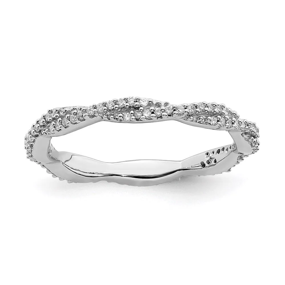 Stackable Expressions Jewelry Sterling Silver Stackable Expressions Polished Diamond Ring | QSK630