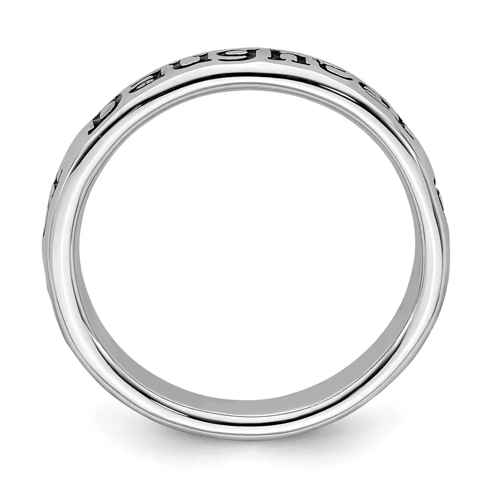 Stackable Expressions Jewelry Sterling Silver Stackable Expressions Polished Enameled Daughter Ring | QSK995