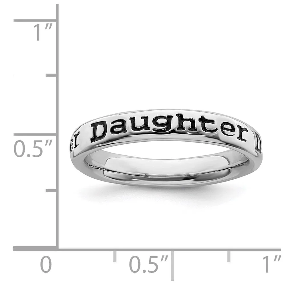 Stackable Expressions Jewelry Sterling Silver Stackable Expressions Polished Enameled Daughter Ring | QSK995