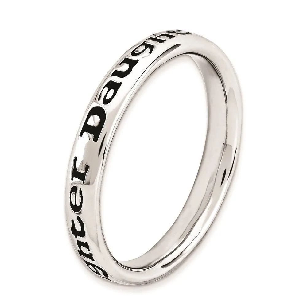 Stackable Expressions Jewelry Sterling Silver Stackable Expressions Polished Enameled Daughter Ring | QSK995