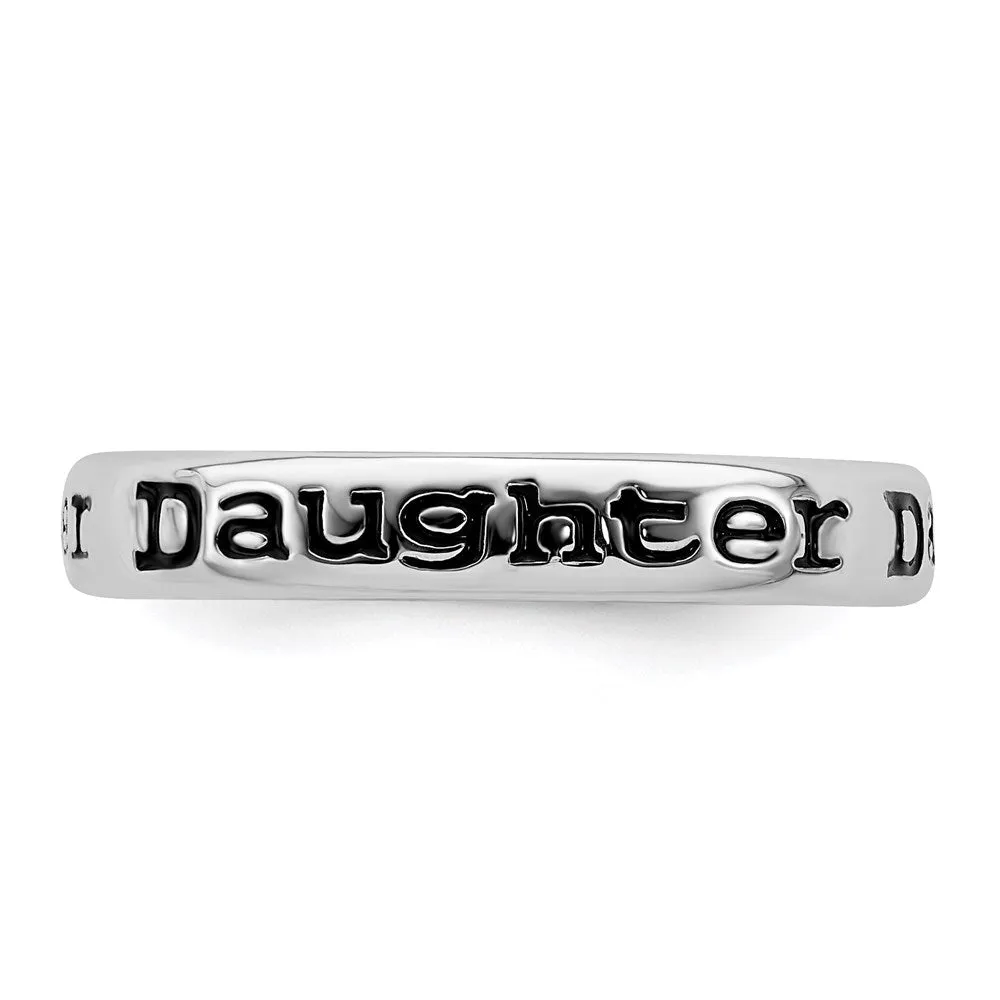 Stackable Expressions Jewelry Sterling Silver Stackable Expressions Polished Enameled Daughter Ring | QSK995