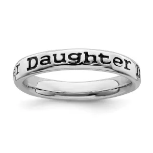 Stackable Expressions Jewelry Sterling Silver Stackable Expressions Polished Enameled Daughter Ring | QSK995