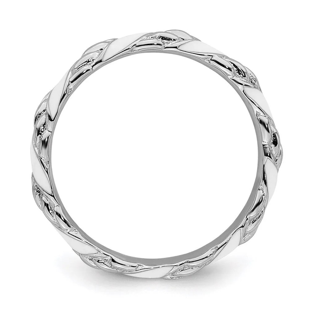 Stackable Expressions Jewelry Sterling Silver Stackable Expressions Polished White Enameled Ring | QSK571