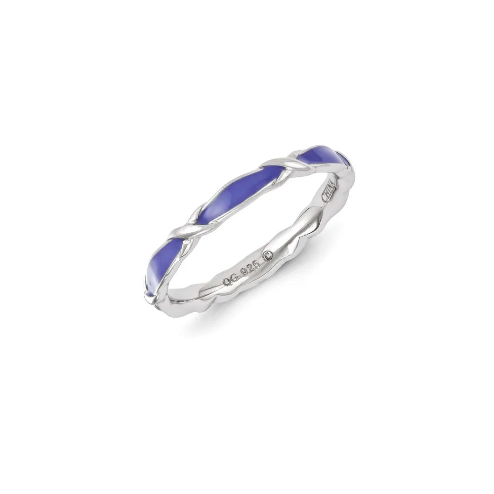 Stackable Expressions Jewelry Sterling Silver Stackable Expressions Purple Enameled Ring | QSK1148