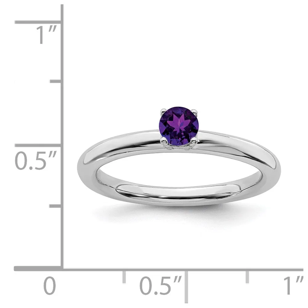 Stackable Expressions Jewelry Sterling Silver Stackable Expressions Rhodium Amethyst Ring | QSK1900