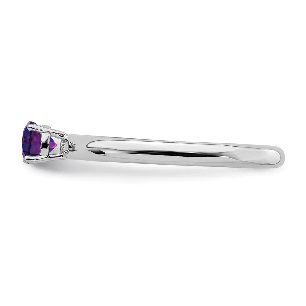 Stackable Expressions Jewelry Sterling Silver Stackable Expressions Rhodium Amethyst Ring | QSK1900