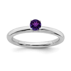 Stackable Expressions Jewelry Sterling Silver Stackable Expressions Rhodium Amethyst Ring | QSK1900
