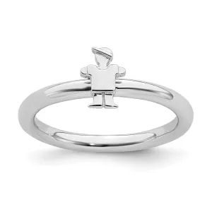 Stackable Expressions Jewelry Sterling Silver Stackable Expressions Rhodium Boy Ring | QSK1935