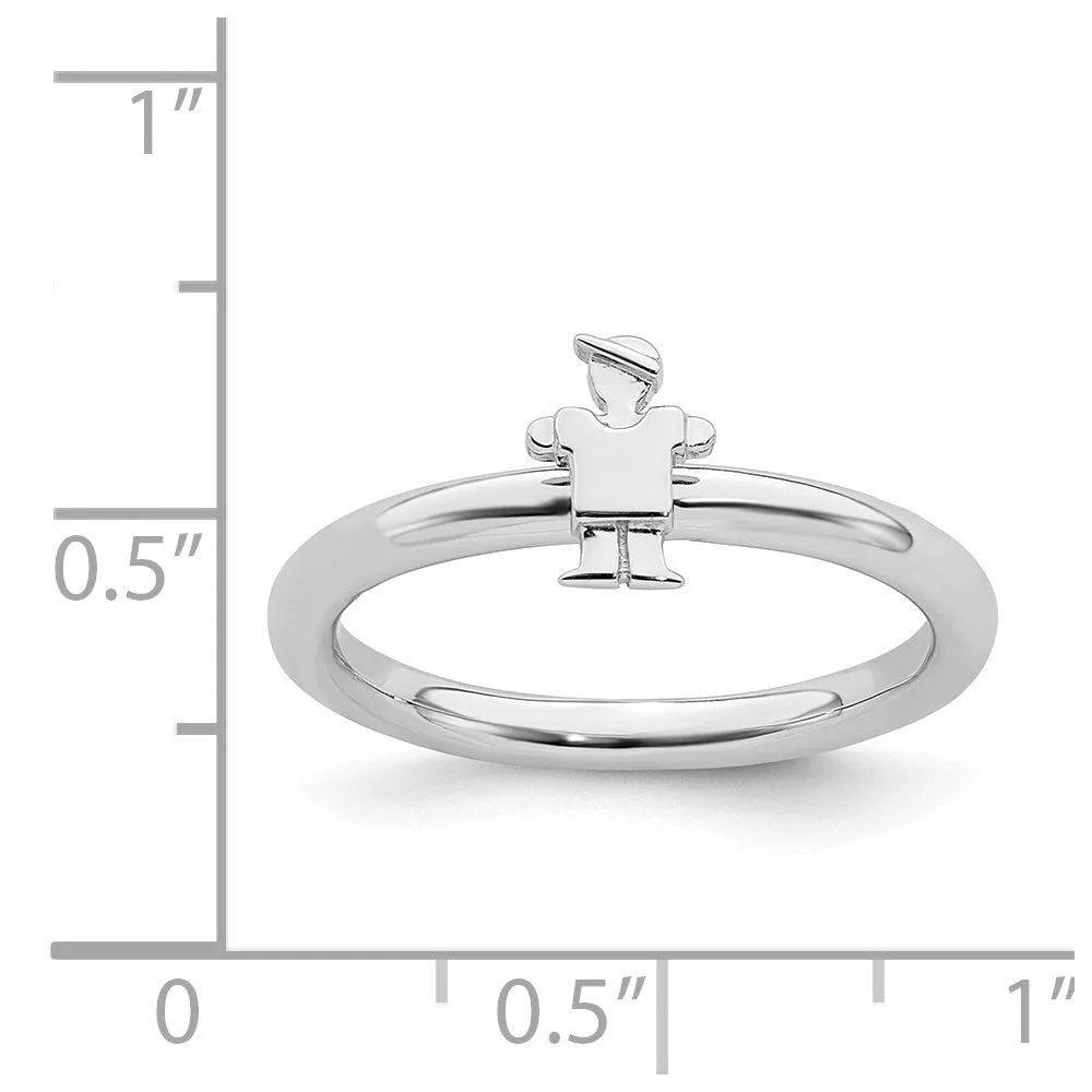 Stackable Expressions Jewelry Sterling Silver Stackable Expressions Rhodium Boy Ring | QSK1935