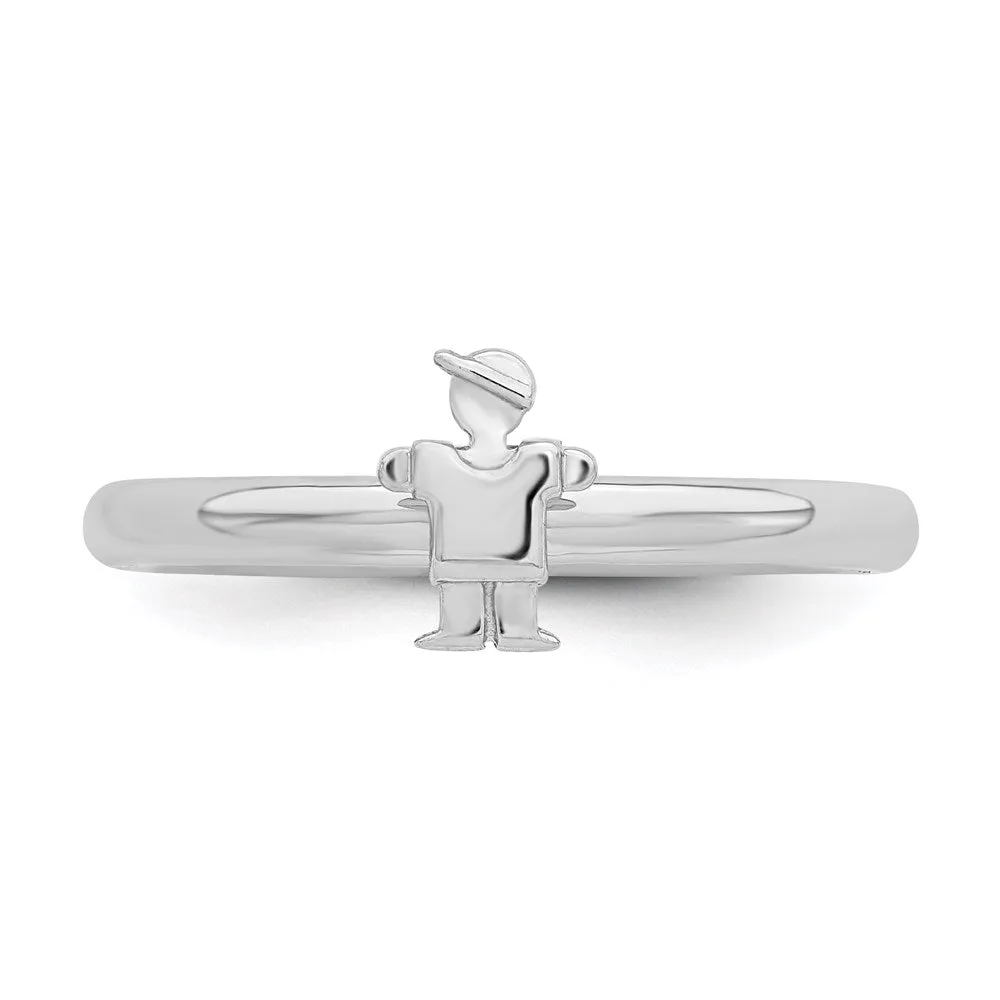 Stackable Expressions Jewelry Sterling Silver Stackable Expressions Rhodium Boy Ring | QSK1935