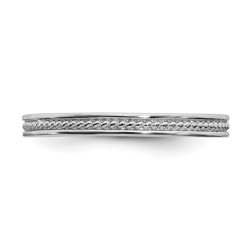 Stackable Expressions Jewelry Sterling Silver Stackable Expressions Rhodium Channeled Ring | QSK1619