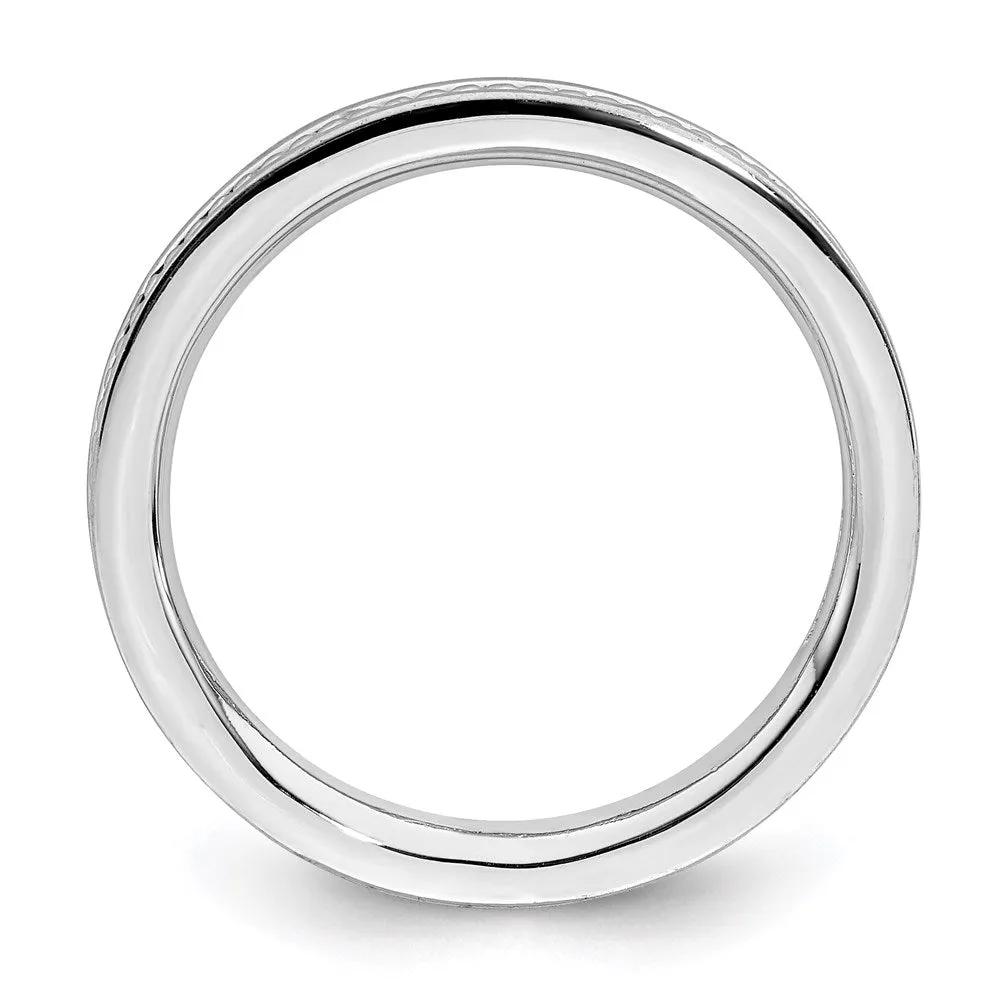 Stackable Expressions Jewelry Sterling Silver Stackable Expressions Rhodium Channeled Ring | QSK1619