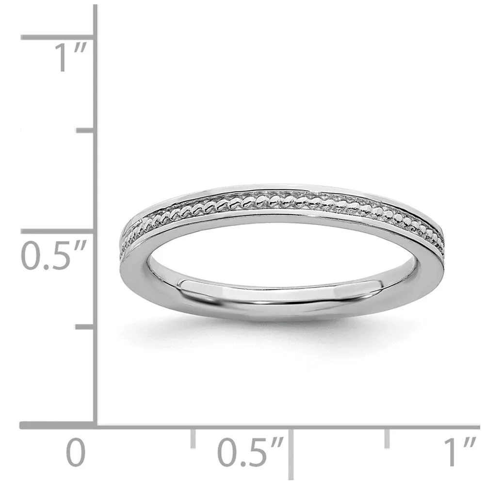 Stackable Expressions Jewelry Sterling Silver Stackable Expressions Rhodium Channeled Ring | QSK1619