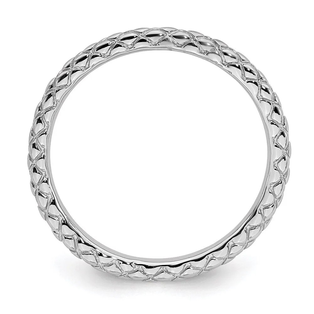 Stackable Expressions Jewelry Sterling Silver Stackable Expressions Rhodium Criss-cross Ring | QSK187