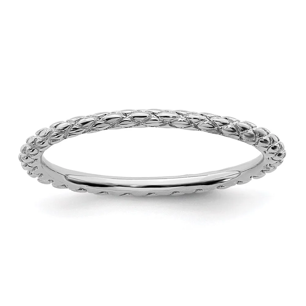 Stackable Expressions Jewelry Sterling Silver Stackable Expressions Rhodium Criss-cross Ring | QSK187