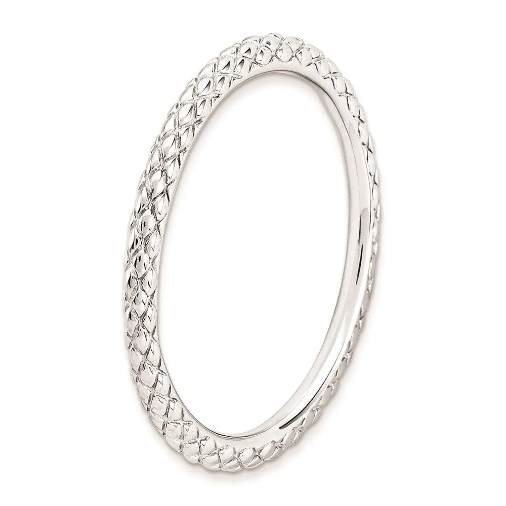 Stackable Expressions Jewelry Sterling Silver Stackable Expressions Rhodium Criss-cross Ring | QSK187