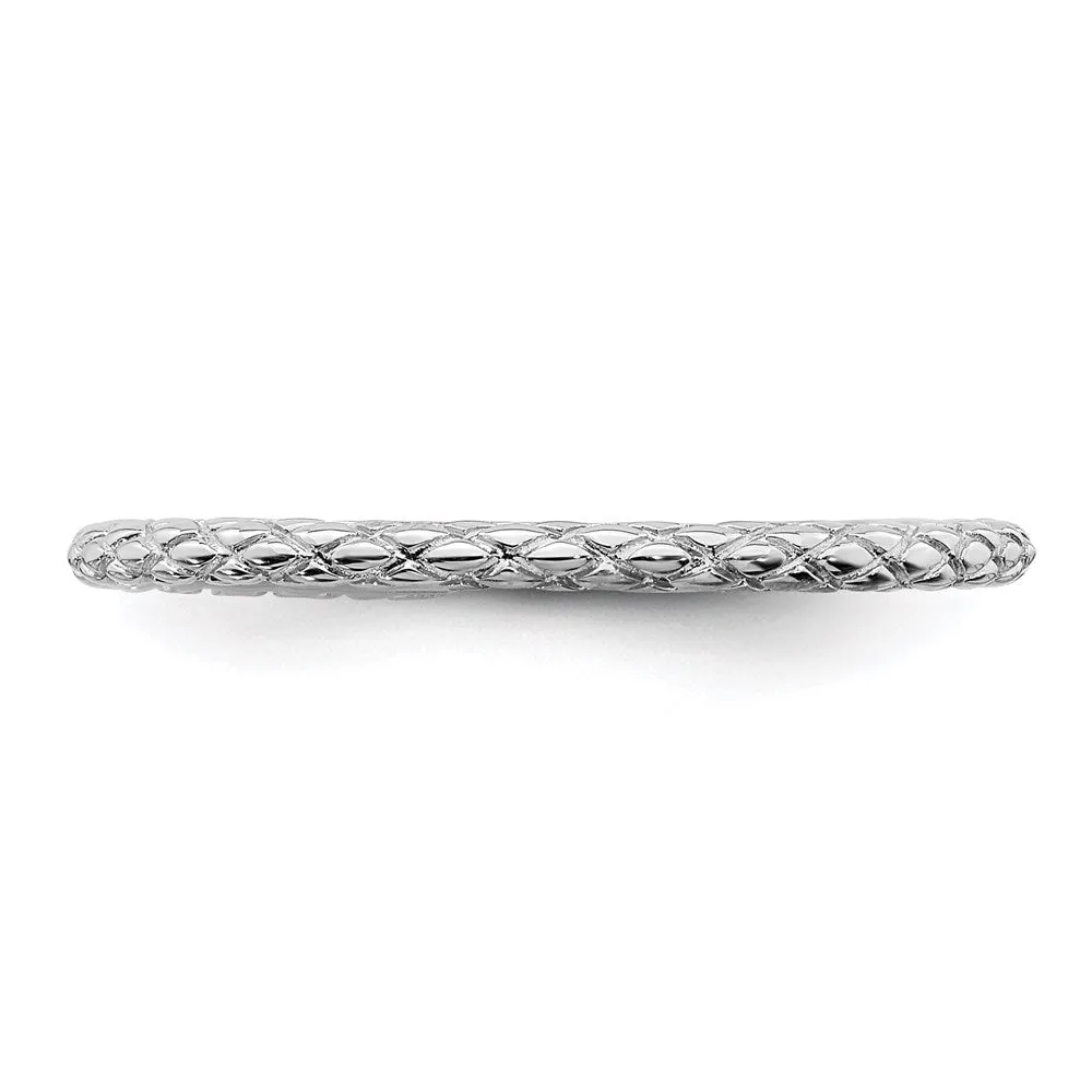 Stackable Expressions Jewelry Sterling Silver Stackable Expressions Rhodium Criss-cross Ring | QSK187