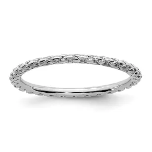 Stackable Expressions Jewelry Sterling Silver Stackable Expressions Rhodium Criss-cross Ring | QSK187