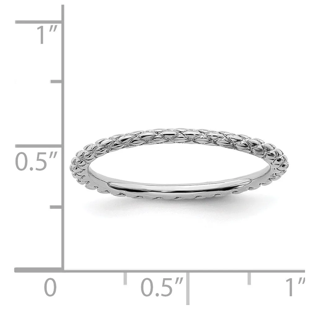 Stackable Expressions Jewelry Sterling Silver Stackable Expressions Rhodium Criss-cross Ring | QSK187