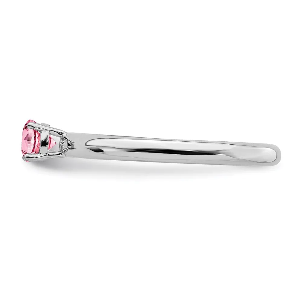 Stackable Expressions Jewelry Sterling Silver Stackable Expressions Rhodium Pink Tourmaline Ring | QSK1908