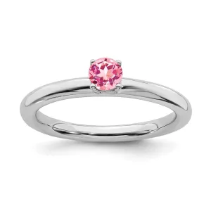 Stackable Expressions Jewelry Sterling Silver Stackable Expressions Rhodium Pink Tourmaline Ring | QSK1908