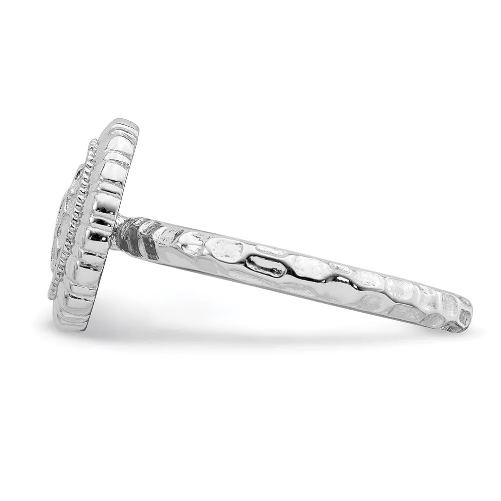 Stackable Expressions Jewelry Sterling Silver Stackable Expressions Rhodium-plated Oval Ring | QSK1606