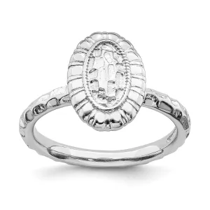 Stackable Expressions Jewelry Sterling Silver Stackable Expressions Rhodium-plated Oval Ring | QSK1606