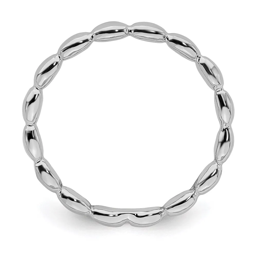 Stackable Expressions Jewelry Sterling Silver Stackable Expressions Rhodium Rice Ring | QSK215