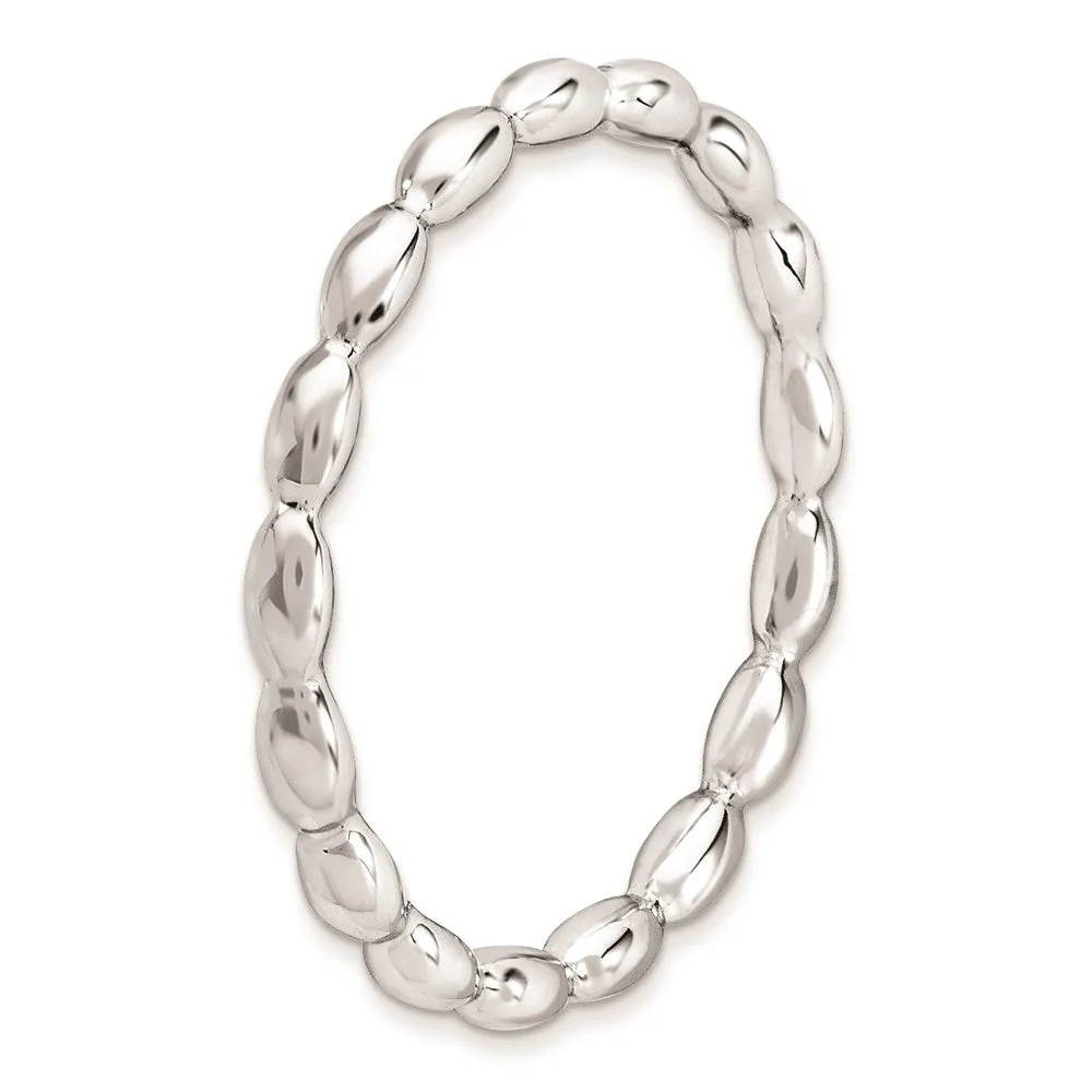 Stackable Expressions Jewelry Sterling Silver Stackable Expressions Rhodium Rice Ring | QSK215