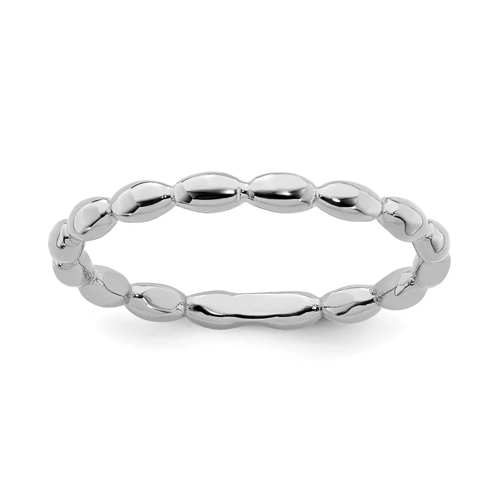 Stackable Expressions Jewelry Sterling Silver Stackable Expressions Rhodium Rice Ring | QSK215
