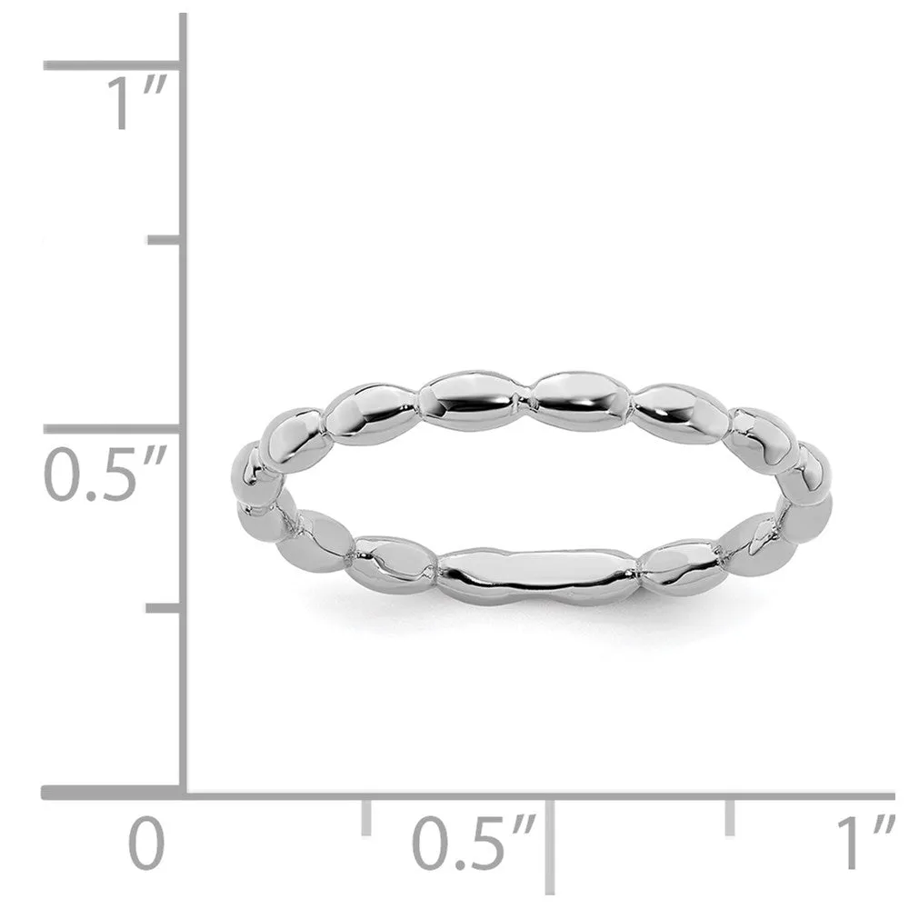 Stackable Expressions Jewelry Sterling Silver Stackable Expressions Rhodium Rice Ring | QSK215