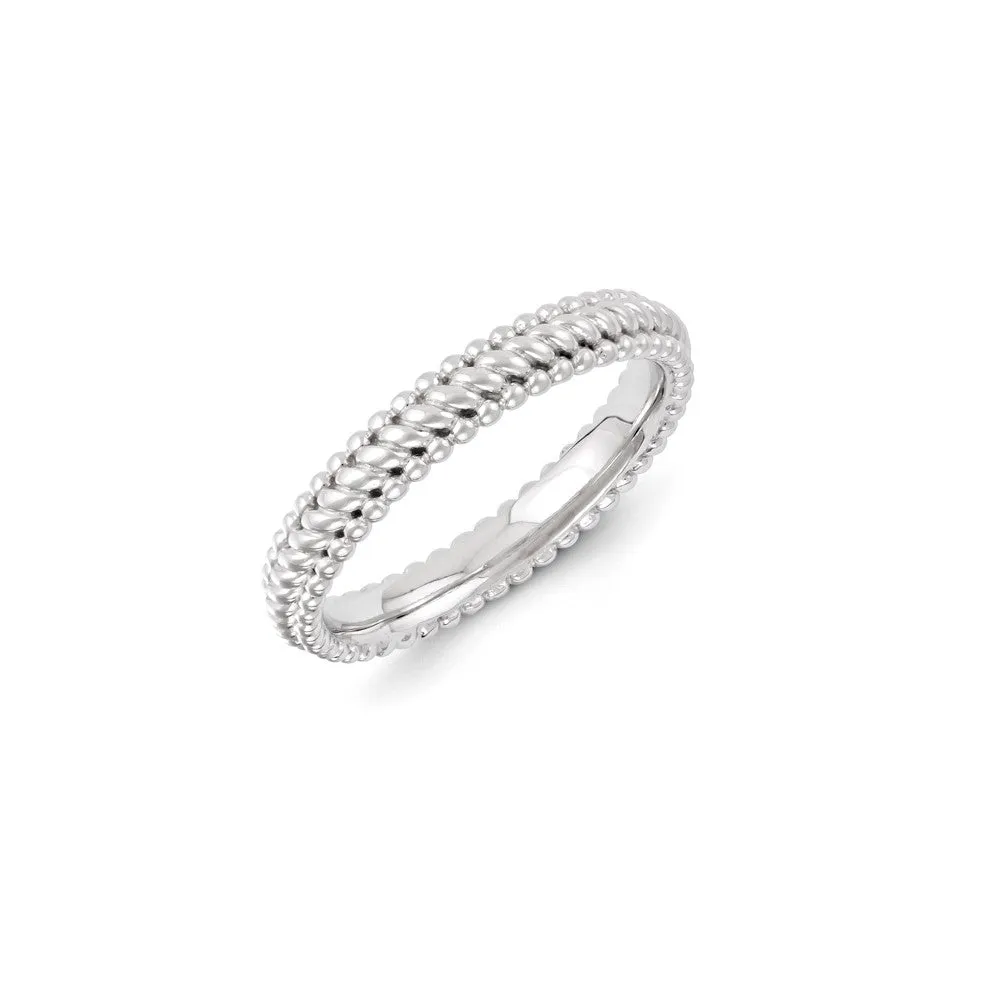 Stackable Expressions Jewelry Sterling Silver Stackable Expressions Rhodium Ring | QSK1139
