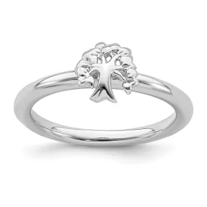Stackable Expressions Jewelry Sterling Silver Stackable Expressions Rhodium Tree Ring | QSK1977