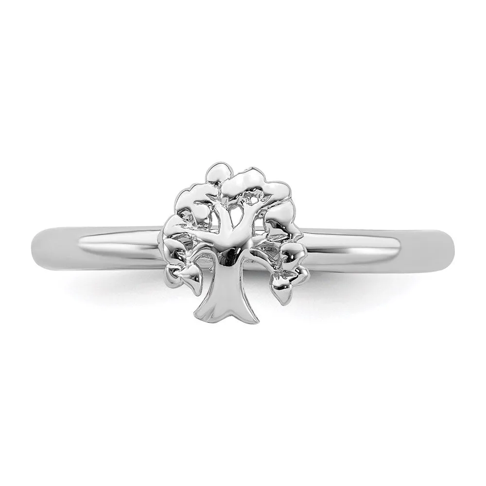 Stackable Expressions Jewelry Sterling Silver Stackable Expressions Rhodium Tree Ring | QSK1977
