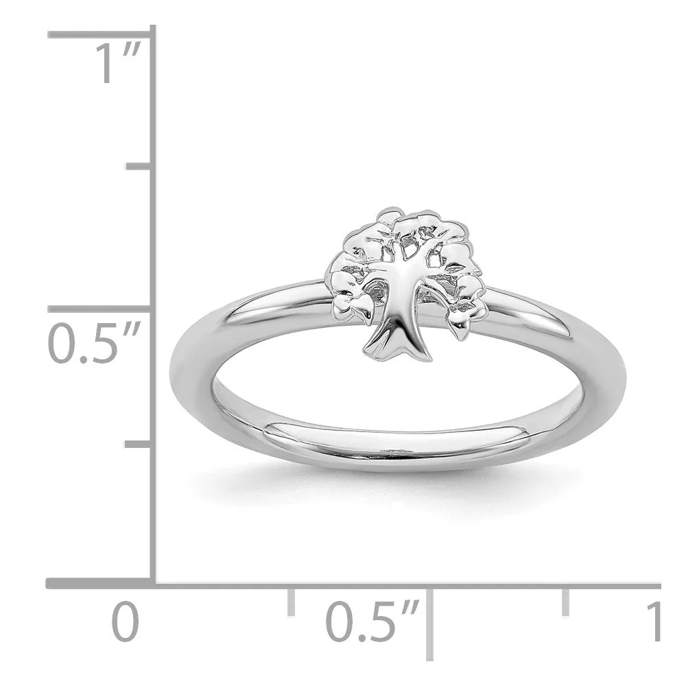 Stackable Expressions Jewelry Sterling Silver Stackable Expressions Rhodium Tree Ring | QSK1977