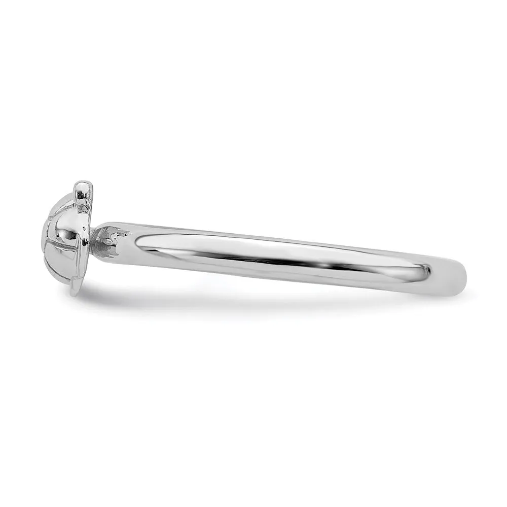 Stackable Expressions Jewelry Sterling Silver Stackable Expressions Rhodium Turtle Ring | QSK1956